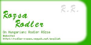 rozsa rodler business card